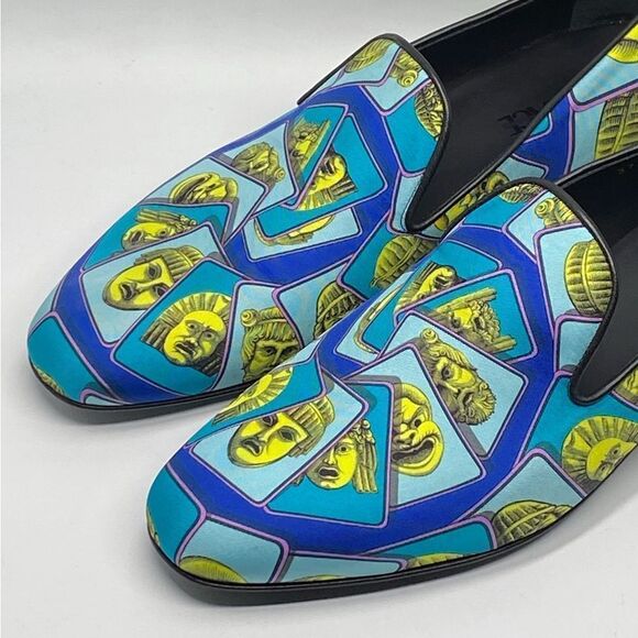 Versace Masks Print Silk Twill Loafer size 43/us size 10 - Picture 4 of 13